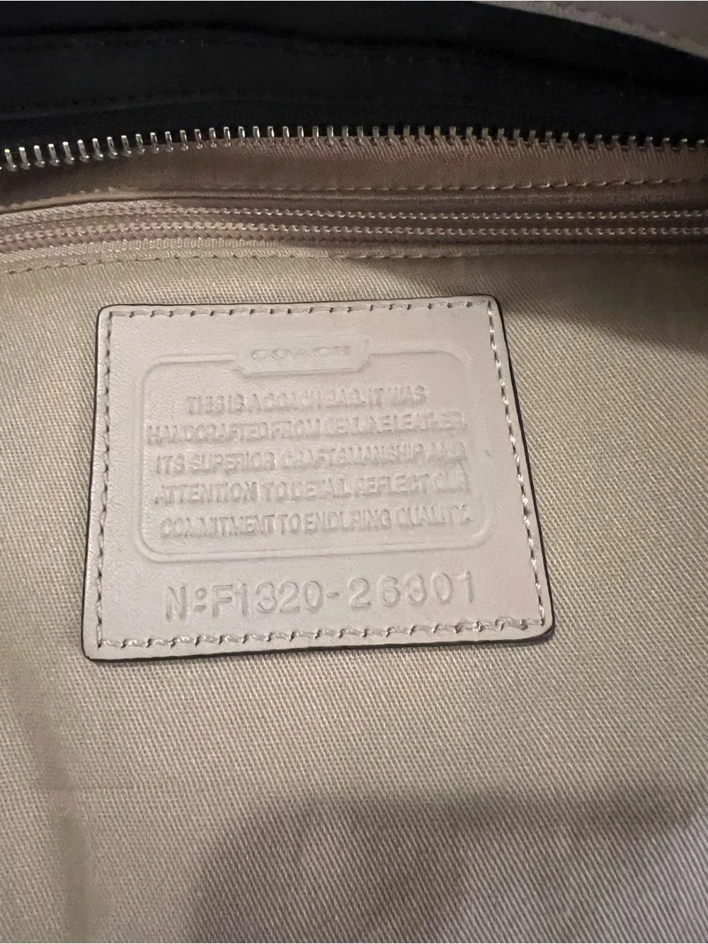 Coach Legacy Two-Tone North South Black and Cream Leather Satchel